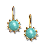Natural Turquoise Pinwheel Earrings