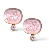 Blush and Sapphire Guardian Angel Earring