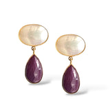 Pearl Ruby Drop Earring