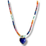 Lapis Heart Pinwheel Necklace