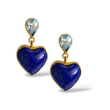 Heart Lapis and Blue Topaz Midi Earring