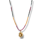 Sapphire Pinwheel Necklace, petite