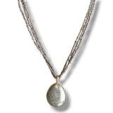 Pyrite Seed Bead Pearl Necklace