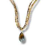 Whiskey Quartz Drop Necklace