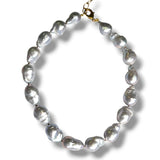 Baroque Pearl Necklace, Gray