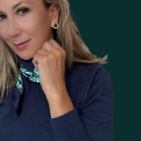 Green Onyx Button Earring