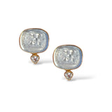 Guardian Angel Intaglio Earrings, Amalfi Blue