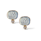 Guardian Angel Intaglio Earrings, Amalfi Blue