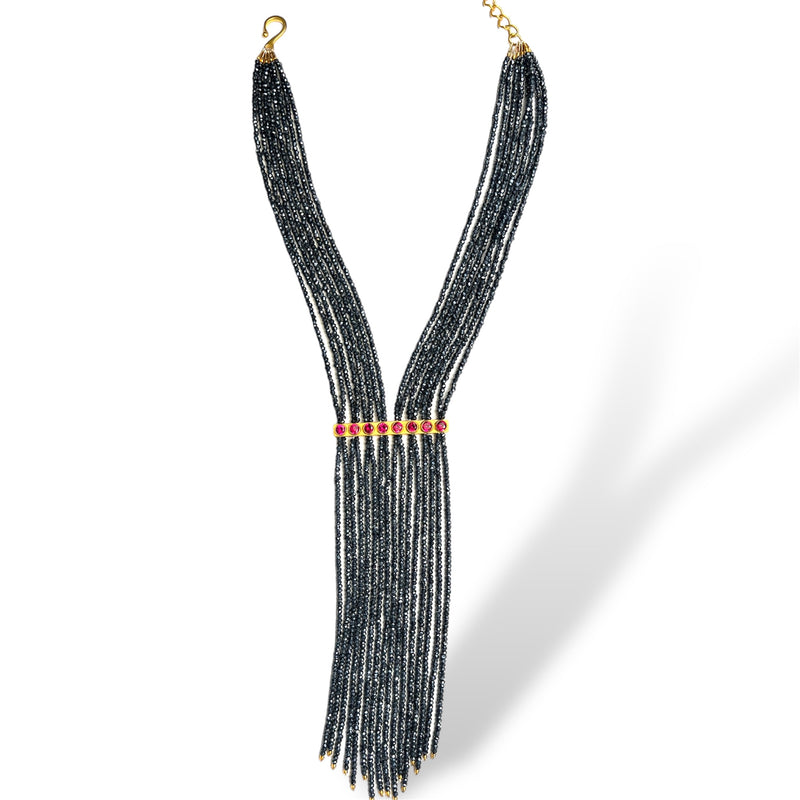 Spinel Ruby Fringe Necklace
