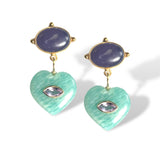 Purple Jade and Amazonite Earring