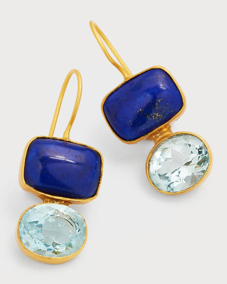 Lapis + Blue Topaz Middie Earring