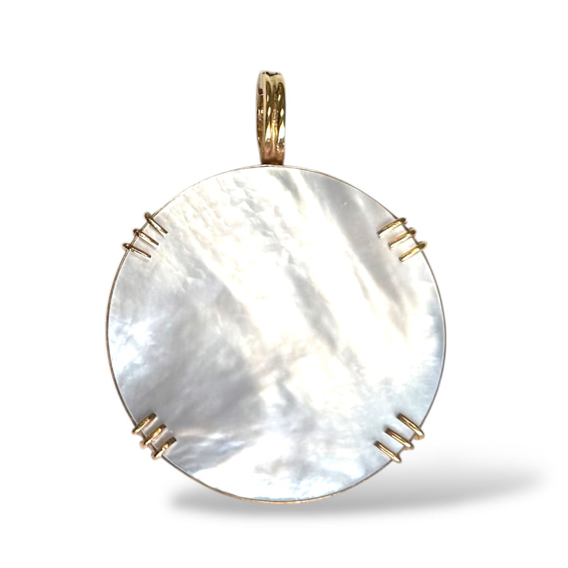 Mother of Pearl Disc Necklace