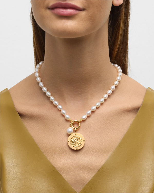 Pearl Charm Necklace, 2 charm options
