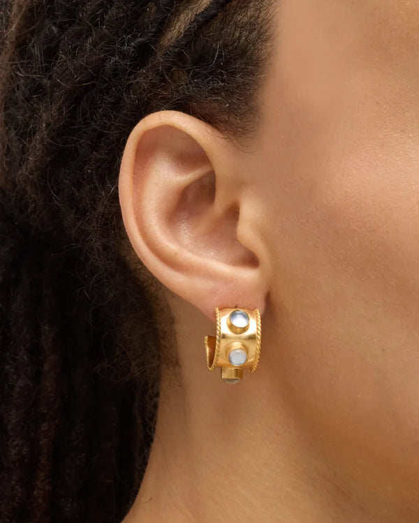 Huggie Hoop Gemstone Earring, 3 options