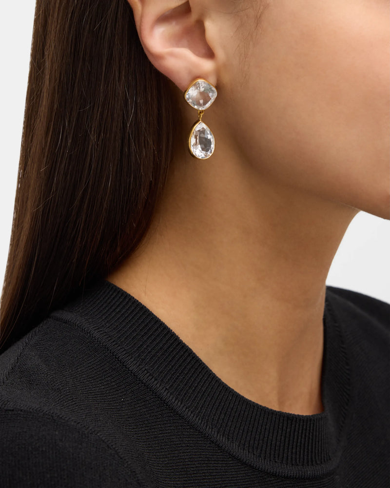 Double Quartz Earring