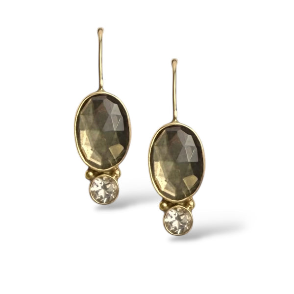 Pyrite Doublet Midi Earring