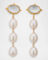 Triple Pearl Drop Earring