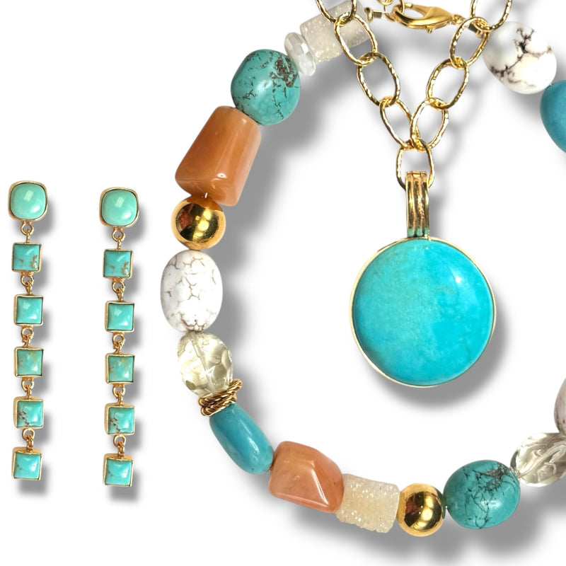 30mm Natural Turquoise Enhancer