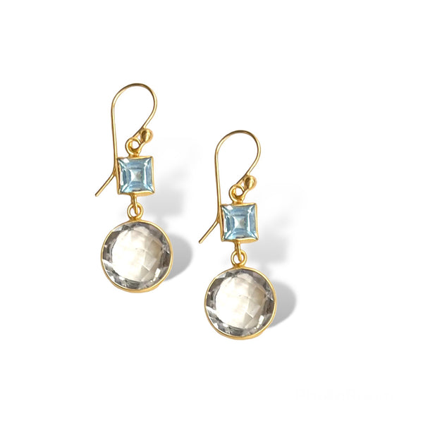 Double Drop Fine Gemstone Earring, 2 options