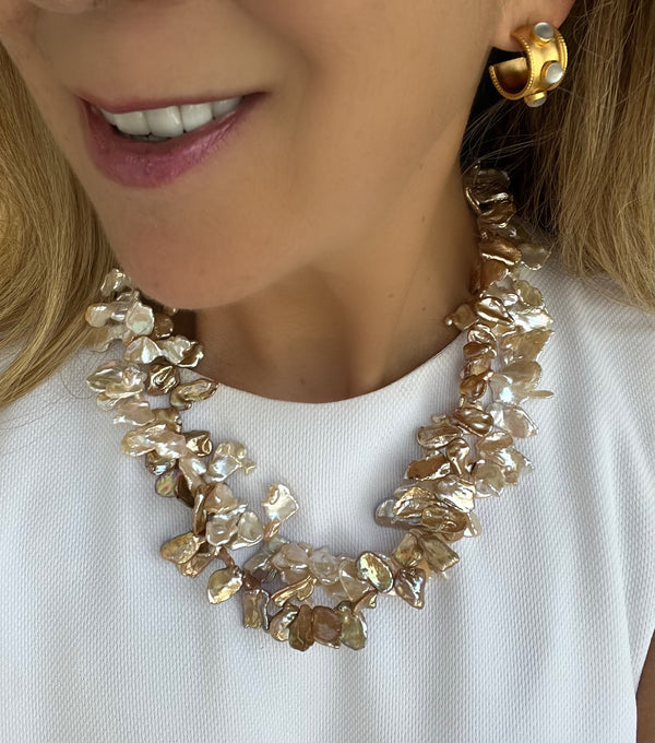 Petal Pearl Double Necklace