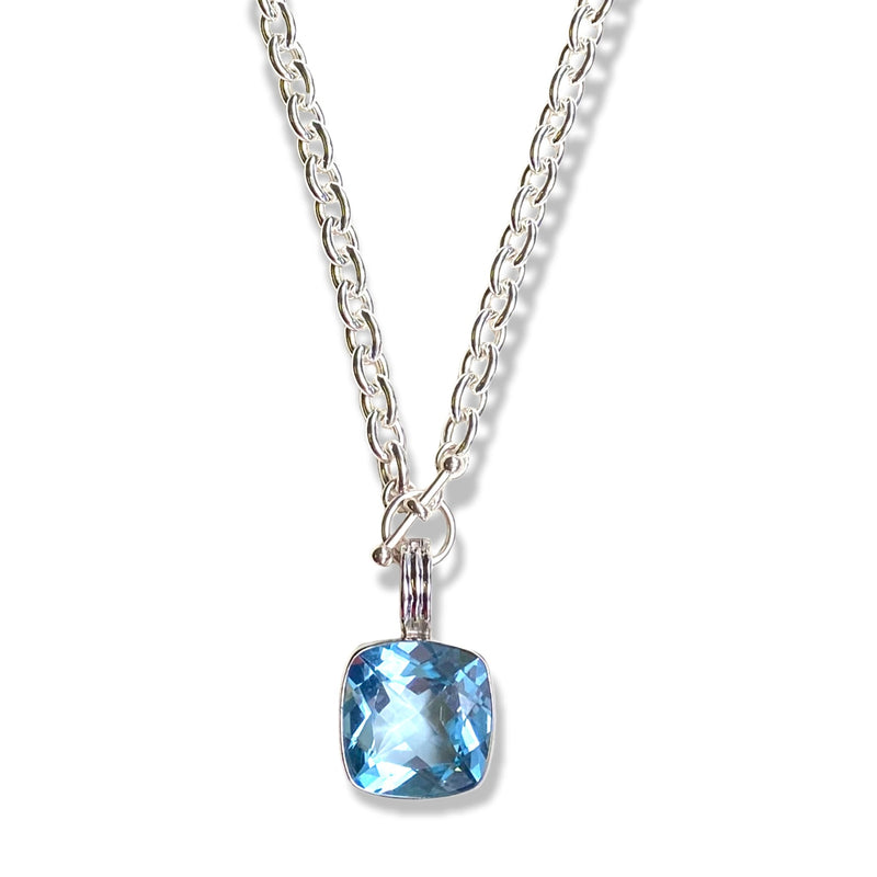 Sterling Silver Blue Topaz Necklace