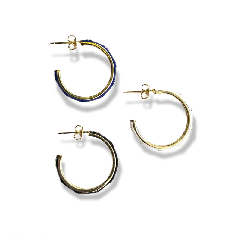 Enamel Hoop Earrings, 3 options