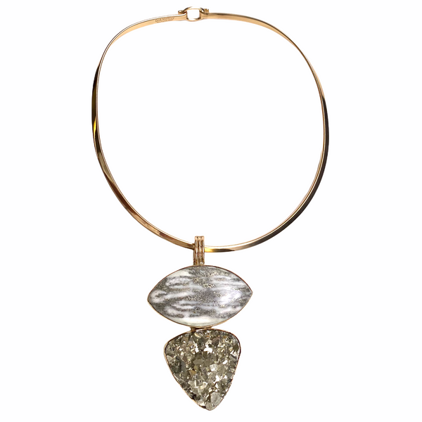 Pyrite Dolomite Collar Necklace