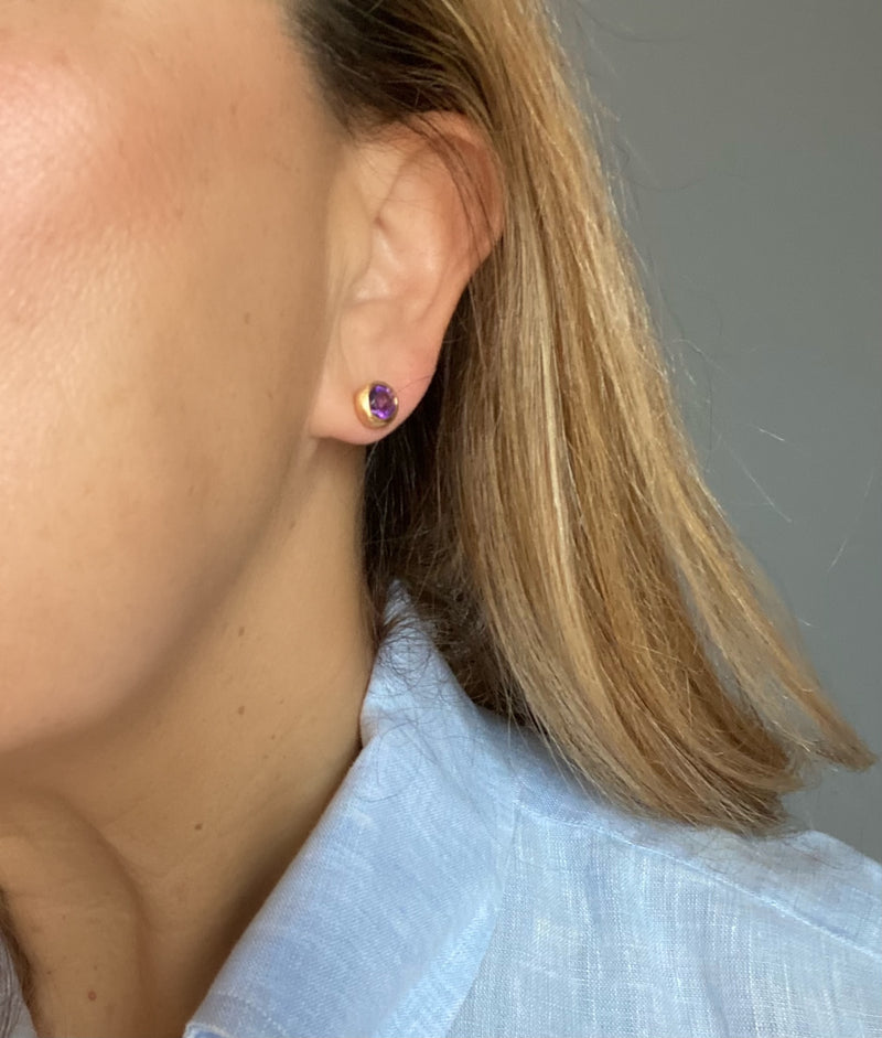 Gemstone Stud Ear, 4 gemstone options