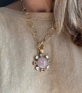 Rose Pearl Mosaic Necklace