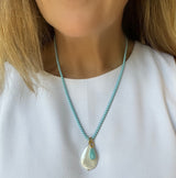 Enamel Pearl Amazonite Necklace
