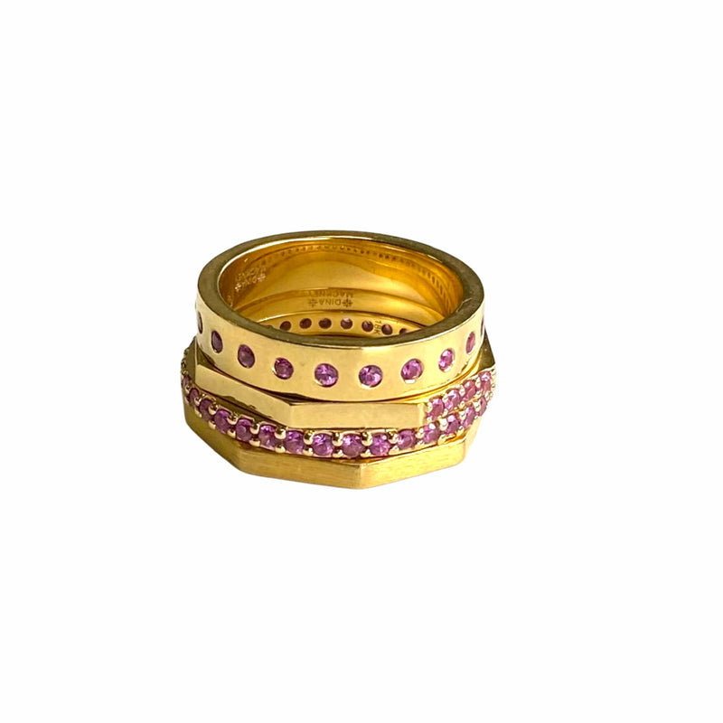 Pink Sapphire Band Rings