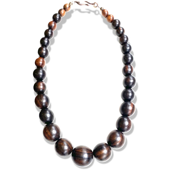 Graduated Wooden Bead Necklace