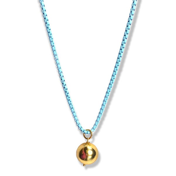 Enamel Ball and Chain Necklace