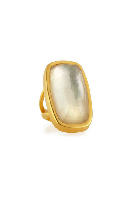 Faceted Mother of Pearl Doublet Ring