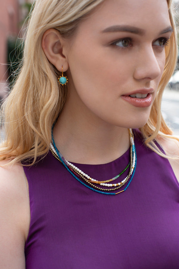 Dina Mackney Sleeping Beauty Turquoise Pinwheel Earrings